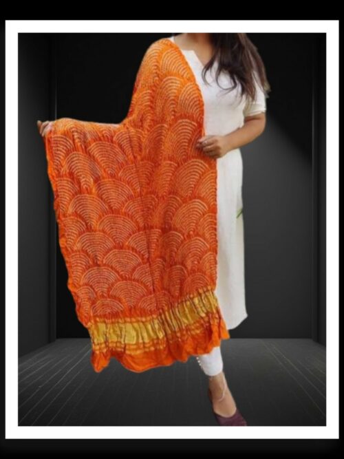 Orange WiFi Bandhej Dupatta Pure GajiSilk