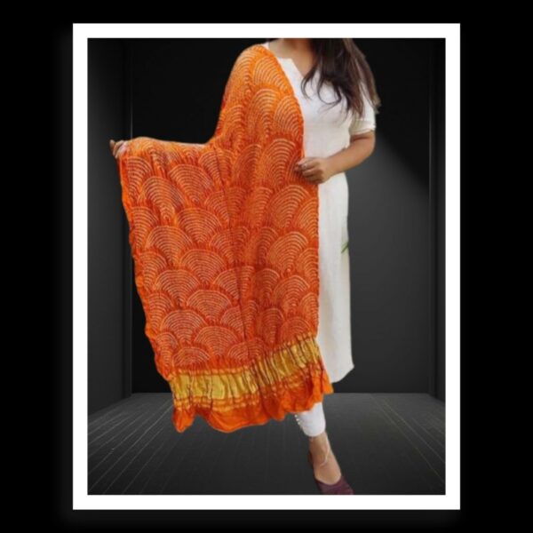 Orange WiFi Bandhej Dupatta Pure GajiSilk