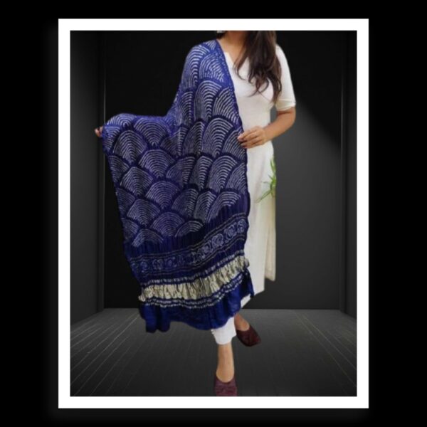 Blue WiFi Bandhej Dupatta Pure GajiSilk