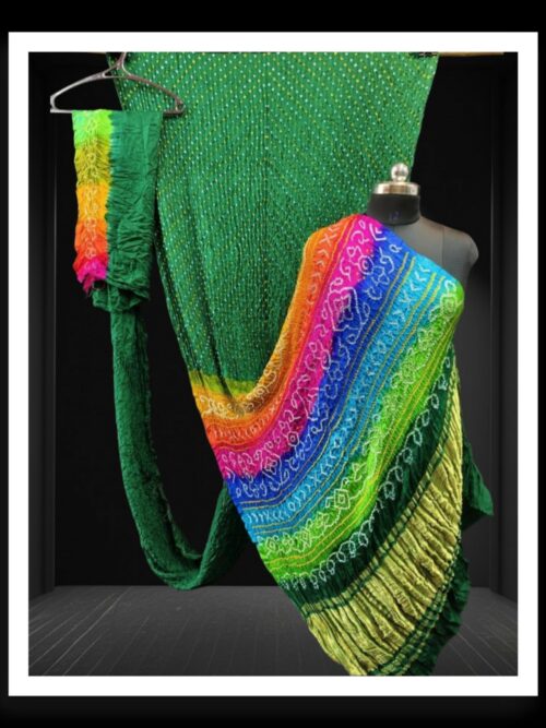 Gaji Silk Bandhani Multi Colour Saree