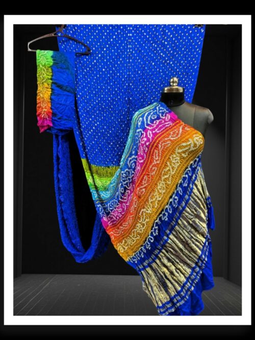 Gaji Silk Bandhani Multi Colour Saree