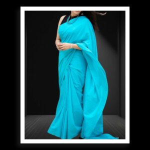Sky Plain Cotton Silk Saree