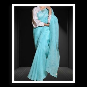 Sky Rai Dani Bandhani Saree Pure Gaji Silk