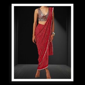 Red Rai Dani Bandhani Saree Pure Gaji Silk