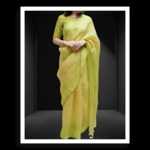 Lime Green Rai Dani Bandhani Saree Pure Gaji Silk