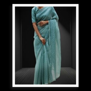 Ocean Blue Rai Dani Bandhani Saree Pure Gaji Silk