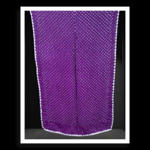 Purple Rai Dani Bandhani Saree Pure Gaji Silk