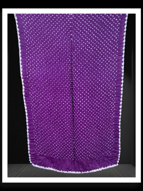 Purple Rai Dani Bandhani Saree Pure Gaji Silk