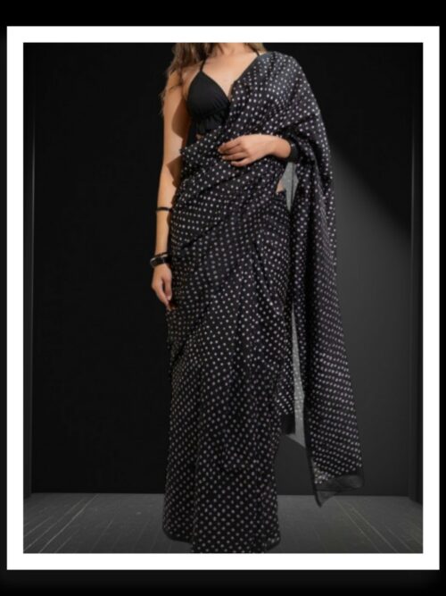 Black Rai Dani Bandhani Saree Pure Gaji Silk
