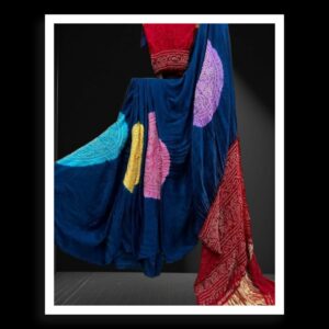 Red Ras Mandal Multi Color Bandhani Saree GajiSilk