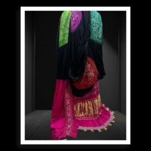 Black Ras Mandal Multi Color Bandhani Saree GajiSilk