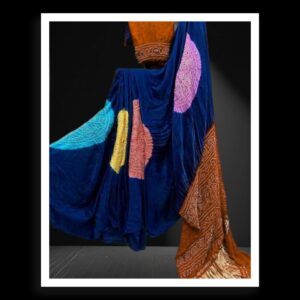 Rust Ras Mandal Multi Color Bandhani Saree GajiSilk