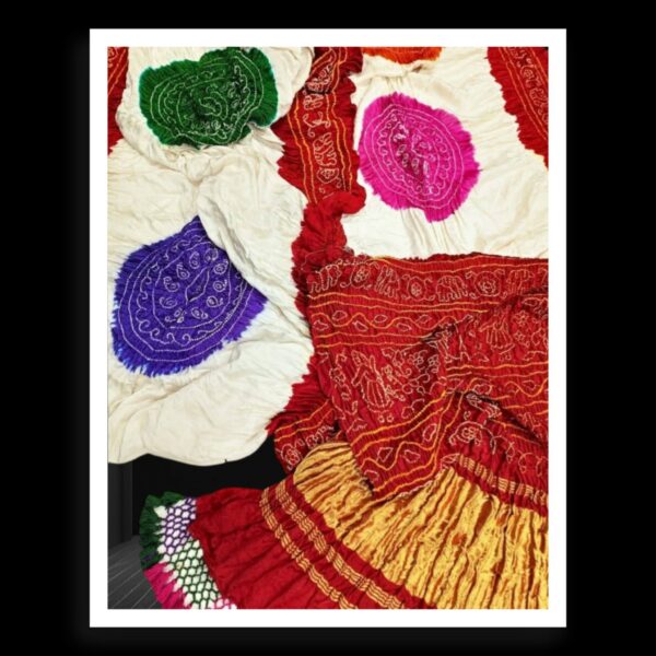 Red Ras Mandal Bandhani Saree Pure Gaji Silk - Image 3