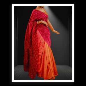 Maroon Golden Rai Dani Bandhani Saree Pure Gaji Silk