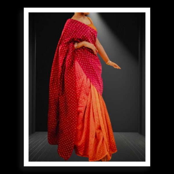 Maroon Golden Rai Dani Bandhani Saree Pure Gaji Silk