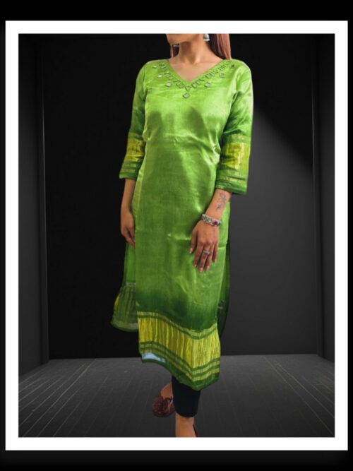 Parrot Pure Modal Silk Designer Kurti