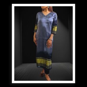 Midnight Blue Pure Modal Silk Designer kurti