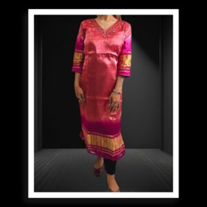 Red Pure Modal Silk Designer Kurti