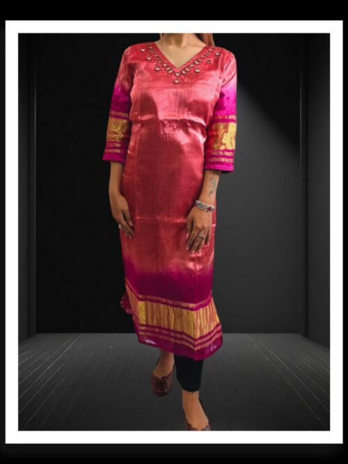 Red Pure Modal Silk Designer Kurti