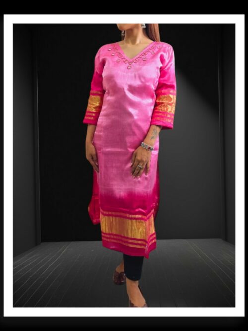 Pink Pure Modal Silk Designer Kurti