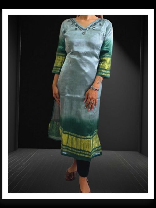 Grey Pure Modal Silk designer Kurti