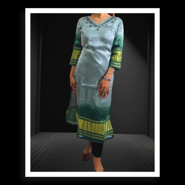 Grey Pure Modal Silk designer Kurti
