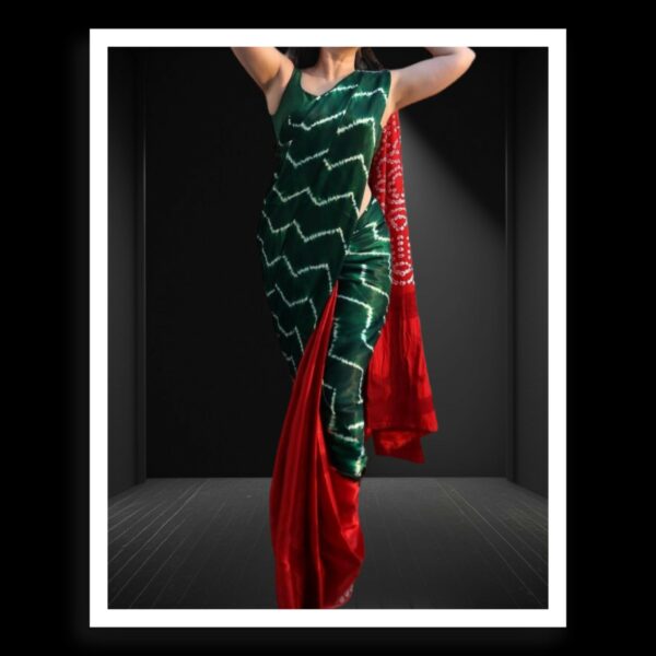 Designer Shibori Bandhani Saree Pure Modal Silk - Image 2