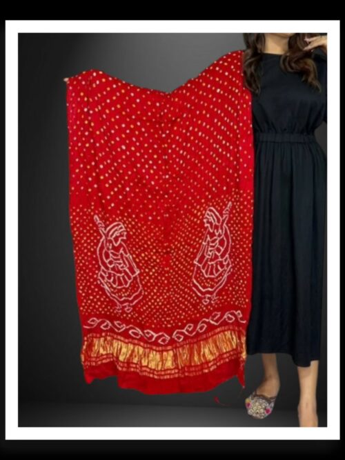 Pure Modal Silk Bandhani Dupatta Red