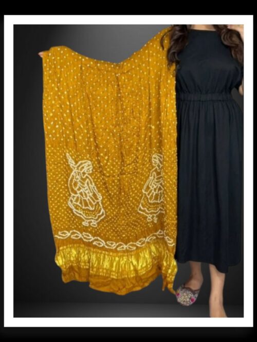 Pure Modal Silk Bandhani Dupatta Yellow