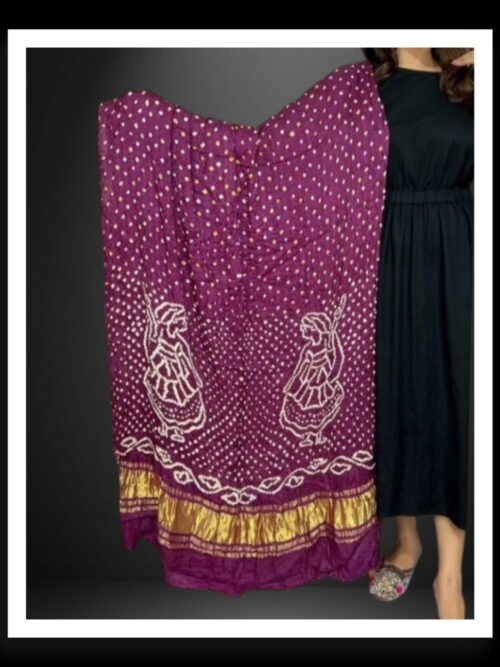 Pure Modal Silk Bandhani Dupatta Jambli