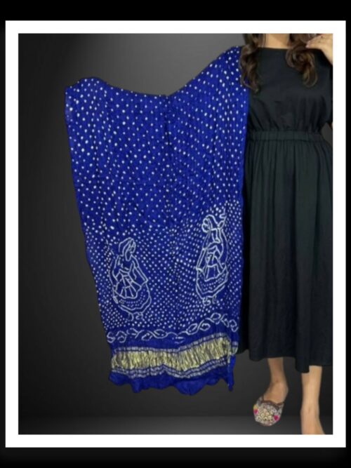 Pure Modal Silk Bandhani Dupatta Blue