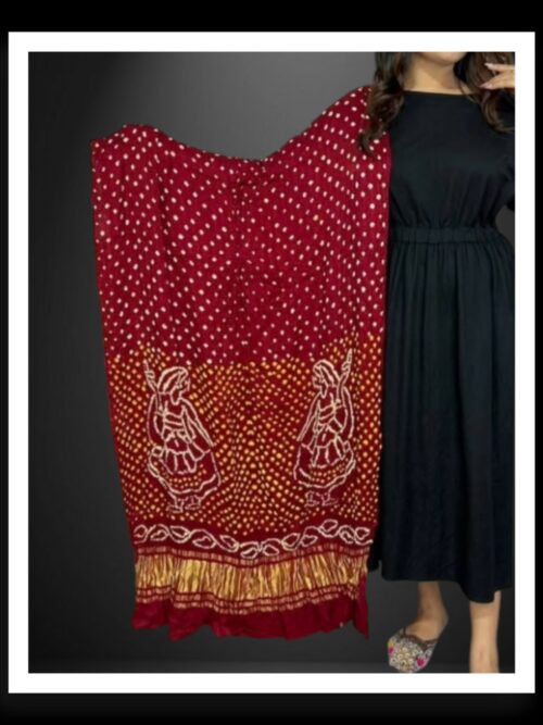 Pure Modal Silk Bandhani Dupatta Maroon