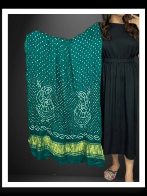 Pure Modal Silk Bandhani Dupatta Rama