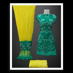 Rama Lemon Ambadal Bandhani Dress Pure Modal Silk