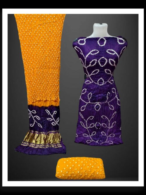 Purple Mango Ambadal Bandhani Dress Pure Modal Silk