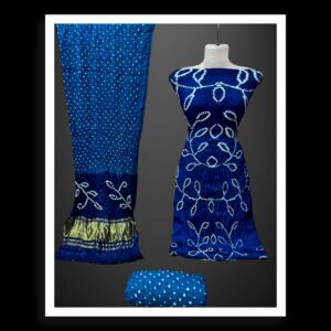 Navy Sky Ambadal Bandhani Dress Pure Modal Silk