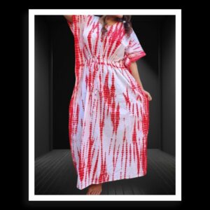 Designer Shibori Kaftan Pure Modal Silk Pink