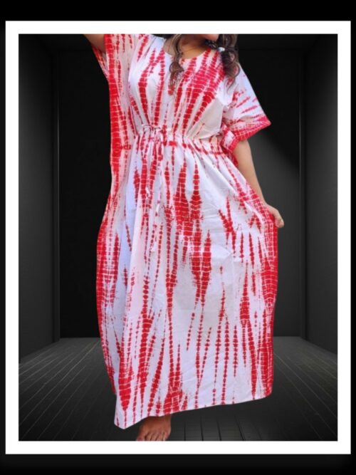 Designer Shibori Kaftan Pure Modal Silk Pink