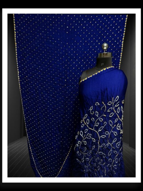 Blue Ambadal Bandhani Saree Pure Modal Silk