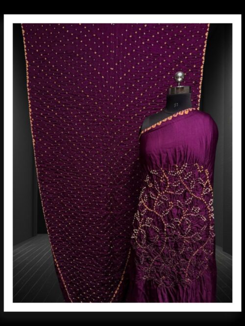 Jambli Ambadal Bandhani Saree Pure Modal Silk
