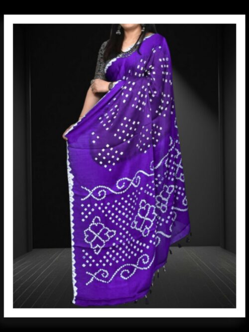 Purple Bandhani Saree Pure Modal Silk