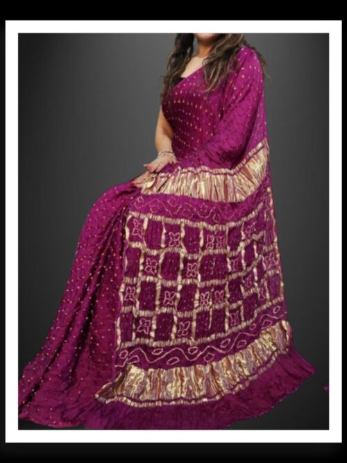 Gharchola Pallu Bandhani Saree Pure Modal Silk Jambli