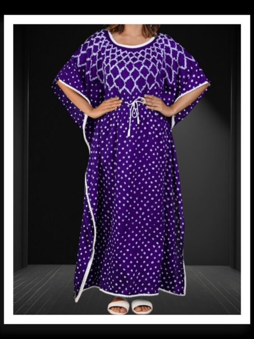 Pure Modal Silk Bandhani Kaftan Purple