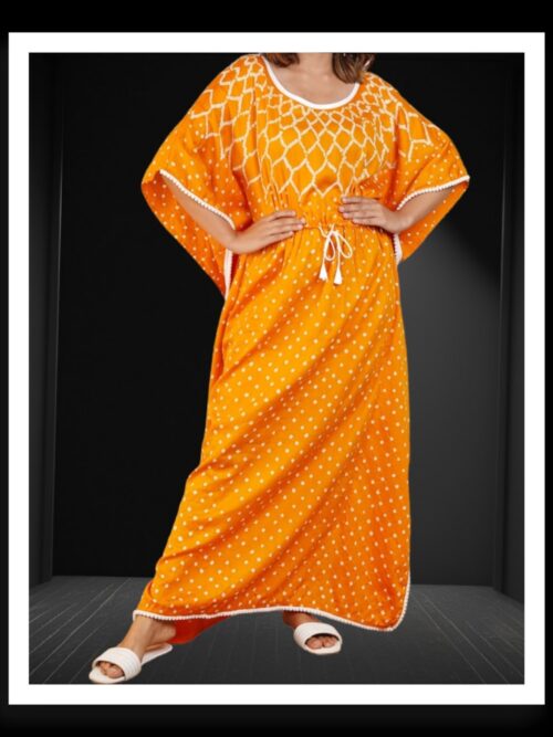 Pure Modal Silk Bandhani Kaftan Mango