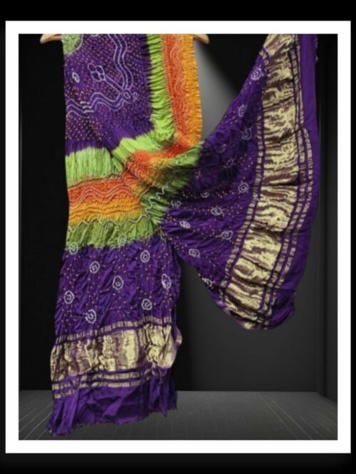 Multi Color Bandhani Dupatta Pure Gaji Silk