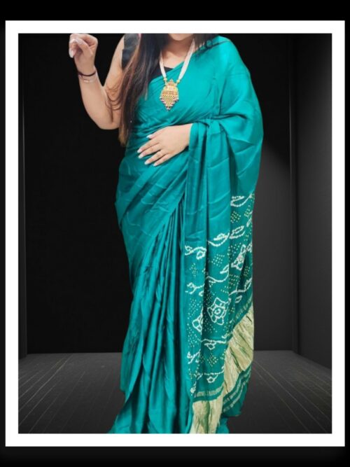 Rama Pure Modal Silk Bandhani Saree