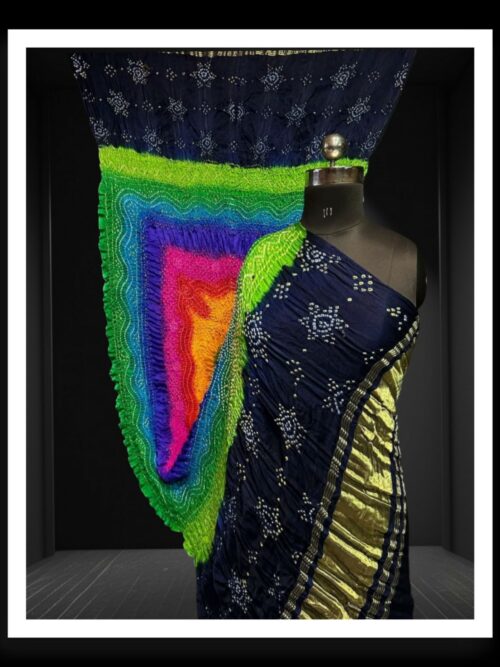 Pure Gaji Silk Bandhani Multi Color Dupatta