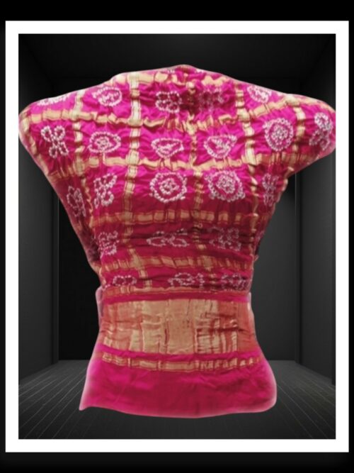Pink Gharchola Bandhani Blouse Pure Gaji Silk