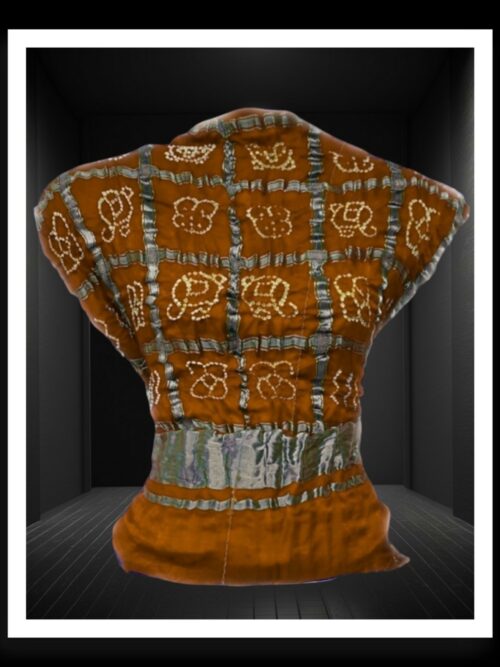 Rust Gharchola Bandhani Blouse Pure Gaji Silk