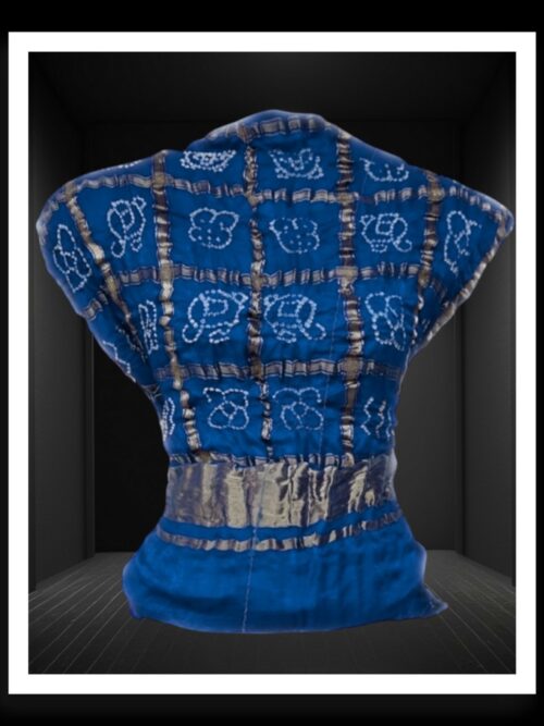 T Blue Gharchola Bandhani Blouse Pure Gaji Silk